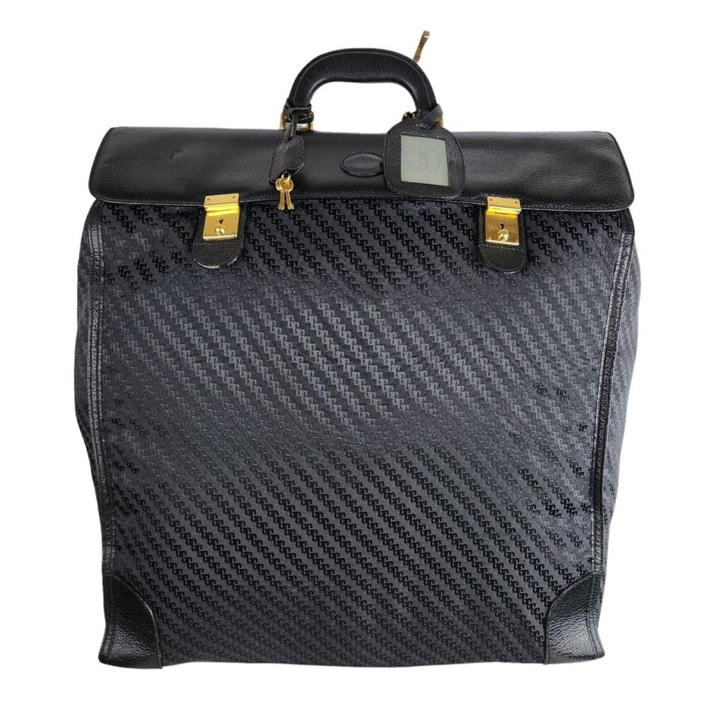 Vintage Gucci Black Canvas & Leather Travel Duffle Bag